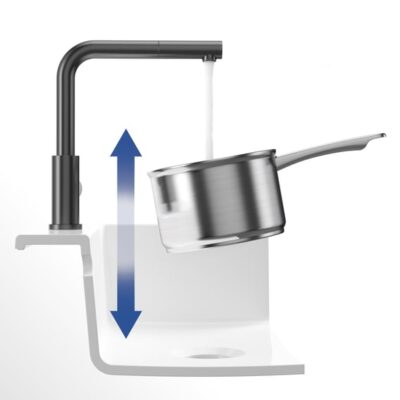 Villeroy & Boch stalen douche eengreeps keukenmengkraan haaks antraciet 96970105 8