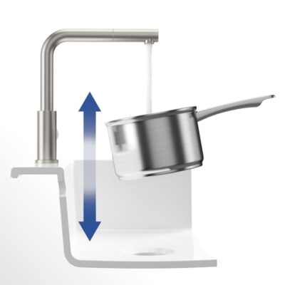 Villeroy & Boch stalen douche eengreeps keukenmengkraan – haaks draaibaar uittrekbaar – edelstraal finish 969701LC 8