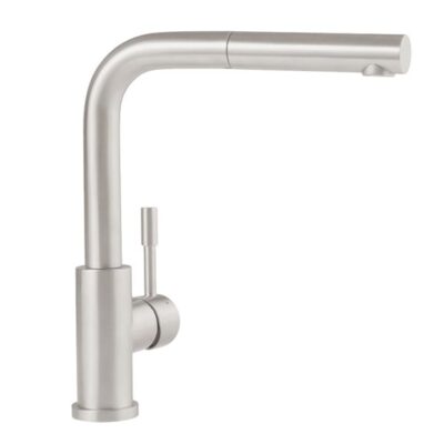 Villeroy & Boch stalen douche eengreeps keukenmengkraan – haaks draaibaar uittrekbaar – edelstraal finish 969701LC 12