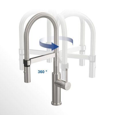 Villeroy & Boch Steel Expert 20 eengreeps keukenmengkraan met veer draaibaar uittrekbaar 2 standen antraciet 92800005 6