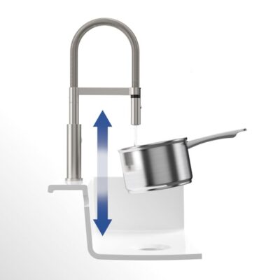 Villeroy & Boch Steel Expert 20 eengreeps keukenmengkraan met veer uittrekbaar 2 standen edelstaal finish 928000LC 5