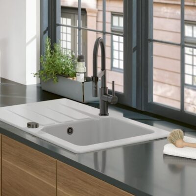 Villeroy & Boch Steel Expert Compact eengreeps keukenmengkraan met veer draaibaar uittrekbaar 2 standen antraciet 92730005 7