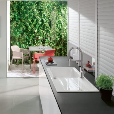 Villeroy & Boch Steel Expert Compact eengreeps keukenmengkraan met veer draaibaar uittrekbaar 2 standen edelstaal finish 927300LC 8