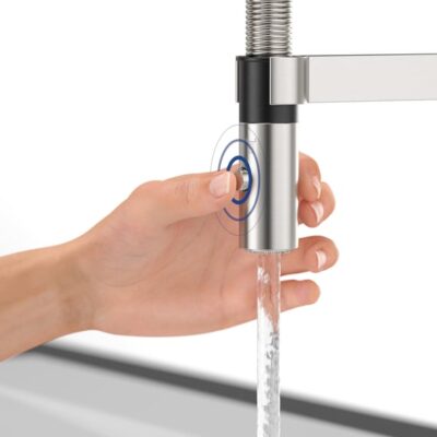 Villeroy & Boch Steel Expert Compact eengreeps keukenmengkraan met veer draaibaar uittrekbaar 2 standen edelstaal finish 927300LC 11