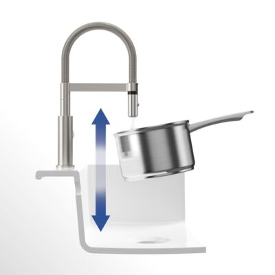 Villeroy & Boch Steel Expert Compact eengreeps keukenmengkraan met veer draaibaar uittrekbaar 2 standen edelstaal finish 927300LC 12
