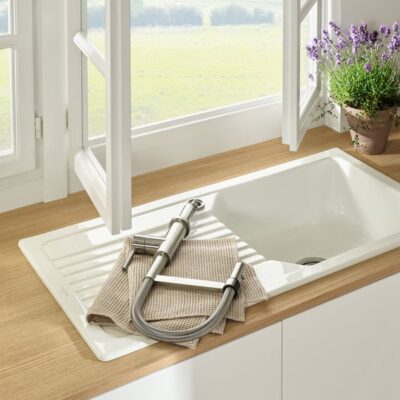 Villeroy & Boch Steel Expert Compact Window keukenmengkraan RVS veer uitloop draaibaar uittrekbaar 2 standen edelstraal finish 929900LC 4