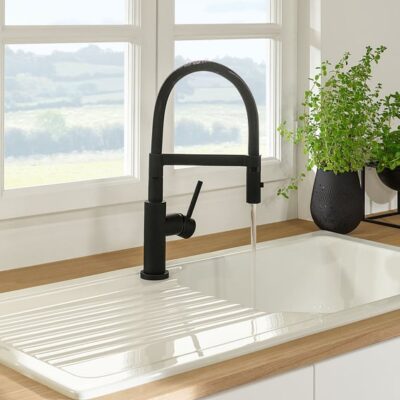 Villeroy & Boch Steel Expert Flex keukenmengkraan mat-zwart met veer draaibaar uittrekbaar 2 standen 92990006 7