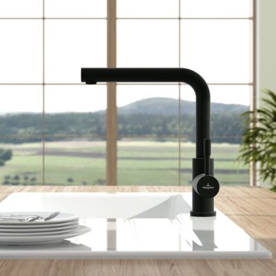 Villeroy & Boch Steel keukenmengkraan uittrekbaar draaibaar mat zwart 96970106 5