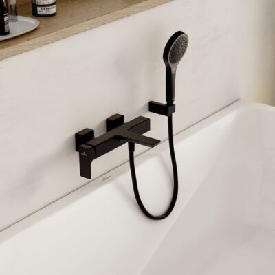 Villeroy & Boch Subway 3.0 eengreeps opbouw badmengkraan 2 verbruikers mat-zwart TVT112002000K5 5