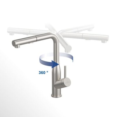 Villeroy & Boch Subway Style keukenmengkraan draaibaar uittrekbaar RVS zijdemat 928500LC 11