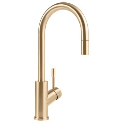 Villeroy & Boch Umbrella Flex eenhendel keukenmengkraan met uittrekbare slangdouche Rond Draaibaar Uittrekbaar – Goud 92540003 10