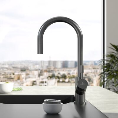 Villeroy & Boch Umbrella Flex keukenmengkraan antraciet uittrekbaar rond 92540005 15 Villeroy & Boch Umbrella Flex keukenmengkraan antraciet uittrekbaar rond 92540005 15