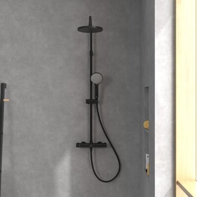 Villeroy & Boch Universal Showers thermostatische opbouw regendoucheset Ø230 mm mat-zwart TVS109002000K5 5