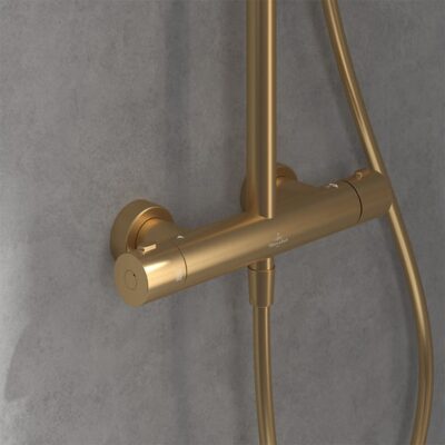 Villeroy & Boch Verve Showers thermostatische opbouw regendoucheset Ø250 mm goud geborsteld TVS10900500076 10