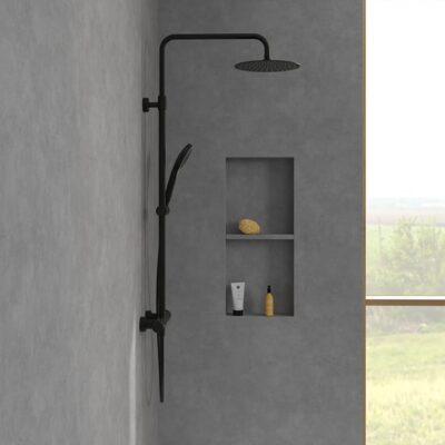 Villeroy & Boch Verve Showers thermostatische opbouw regendoucheset Ø250 mm mat-zwart TVS109005000K5 6