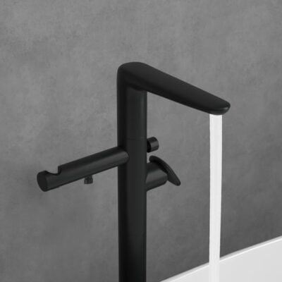 Villeroy & Boch Antao eengreeps vrijstaande badmengkraan mat-zwart TVT111004000K5 4