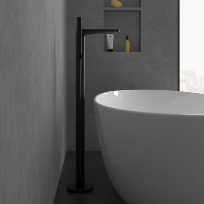 Villeroy & Boch Antao eengreeps vrijstaande badmengkraan mat-zwart TVT111004000K5 6