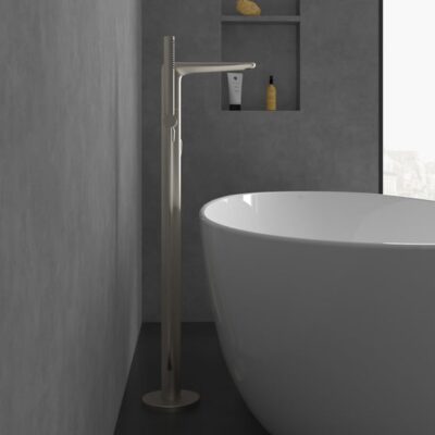 Villeroy & Boch Antao eengreeps vrijstaande badmengkraan nikkel geborsteld TVT11100400064 6