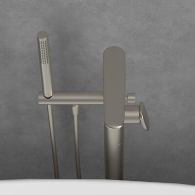 Villeroy & Boch Antao eengreeps vrijstaande badmengkraan nikkel geborsteld TVT11100400064 8