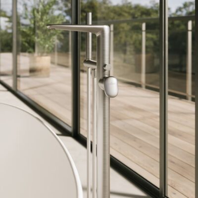 Villeroy & Boch Antao eengreeps vrijstaande badmengkraan nikkel geborsteld TVT11100400064 11