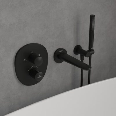 Villeroy & Boch Antao thermostaat voor bad & douche 2 verbruikers mat-zwart TVS111002000K5 5