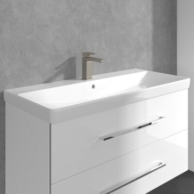 Villeroy & Boch Architectura Square wastafelkraan met AquaSmart nikkel geborsteld TVW12500400064 6