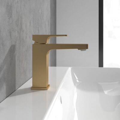 Villeroy & Boch Architectura Square wastafelkraan met AquaSmart goud geborsteld TVW12500400076 5