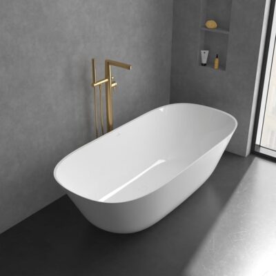 Villeroy & Boch Conum eengreeps vrijstaande badmengkraan goud geborsteld TVT12700400076 5