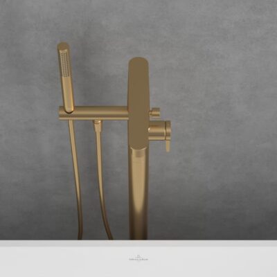 Villeroy & Boch Conum eengreeps vrijstaande badmengkraan goud geborsteld TVT12700400076 10