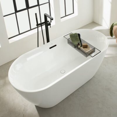 Villeroy & Boch Conum eengreeps vrijstaande badmengkraan mat-zwart TVT127004000K5 4