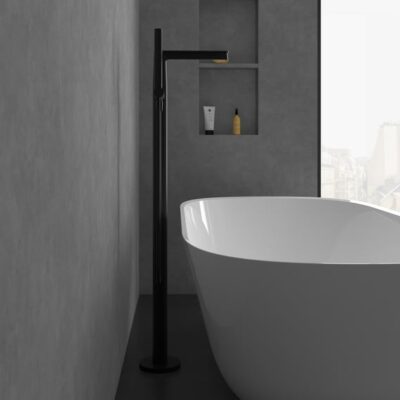 Villeroy & Boch Conum eengreeps vrijstaande badmengkraan mat-zwart TVT127004000K5 14