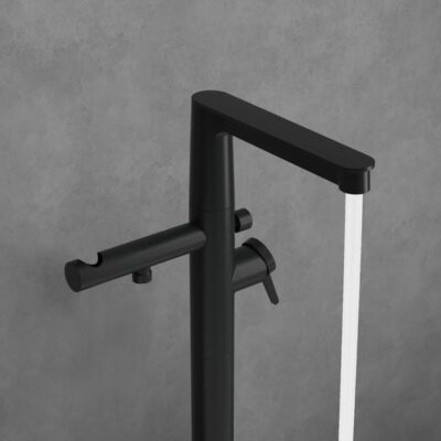 Villeroy & Boch Conum eengreeps vrijstaande badmengkraan mat-zwart TVT127004000K5 16