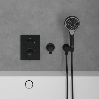 Villeroy & Boch Conum thermostaat voor bad & douche 2 verbruikers mat-zwart TVS127002000K5 5