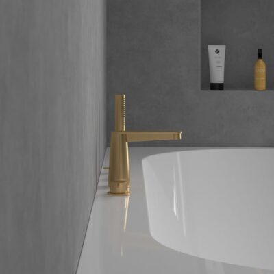 Villeroy & Boch Conum tweegreeps inbouw badrand mengkraan goud geborsteld TVT12700200076 5