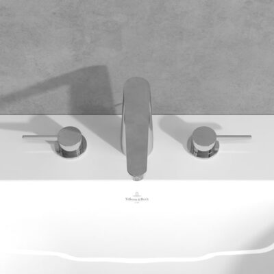 Villeroy & Boch Conum wastafelkraan met AquaSmart met trekstang-afvoergarnituur chroom TVW12700100061 7