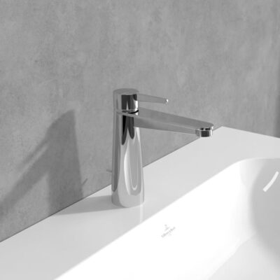 Villeroy & Boch Conum wastafelkraan met AquaSmart met trekstang-afvoergarnituur chroom TVW12700300061 4