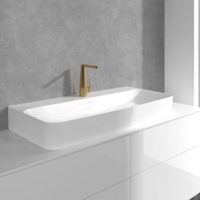 Villeroy & Boch Conum wastafelkraan met AquaSmart goud geborsteld TVW12700400076 8