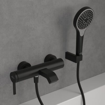 Villeroy & Boch Dawn eengreeps opbouw badmengkraan 2 verbruikers mat-zwart TVT106501152K5 5