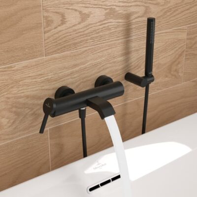 Villeroy & Boch Embrace eengreeps opbouw badmengkraan 2 verbruikers mat-zwart TVT108001000K5 4