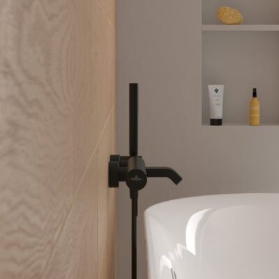 Villeroy & Boch Embrace eengreeps opbouw badmengkraan 2 verbruikers mat-zwart TVT108001000K5 5