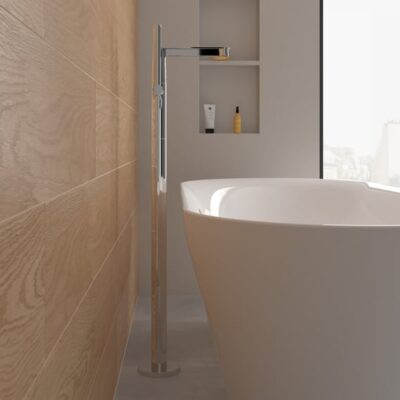 Villeroy & Boch Embrace eengreeps vrijstaande badmengkraan chroom TVT10800300061 5