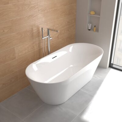 Villeroy & Boch Embrace eengreeps vrijstaande badmengkraan chroom TVT10800300061 6