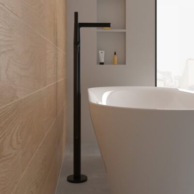 Villeroy & Boch Embrace eengreeps vrijstaande badmengkraan mat-zwart TVT108003000K5 5