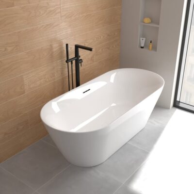 Villeroy & Boch Embrace eengreeps vrijstaande badmengkraan mat-zwart TVT108003000K5 6