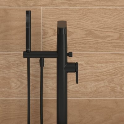 Villeroy & Boch Embrace eengreeps vrijstaande badmengkraan mat-zwart TVT108003000K5 8