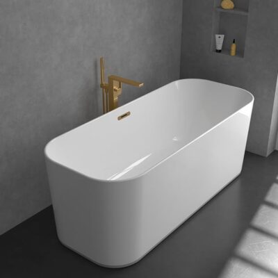 Villeroy & Boch Mettlach eengreeps vrijstaande badmengkraan goud geborsteld TVT12600300076 4