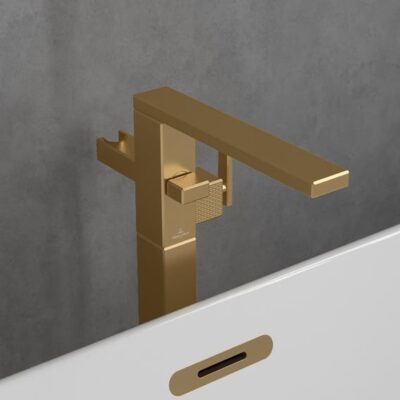 Villeroy & Boch Mettlach eengreeps vrijstaande badmengkraan goud geborsteld TVT12600300076 5