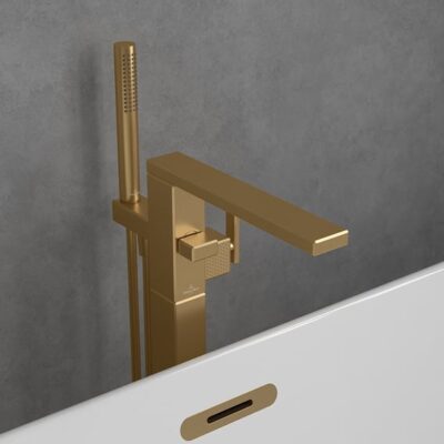 Villeroy & Boch Mettlach eengreeps vrijstaande badmengkraan goud geborsteld TVT12600300076 7