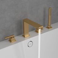 Villeroy & Boch Mettlach tweegreeps inbouw badrand mengkraan goud geborsteld TVT12600200076