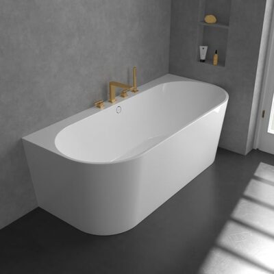 Villeroy & Boch Mettlach tweegreeps inbouw badrand mengkraan goud geborsteld TVT12600200076 4